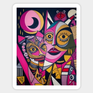 Cubism in the style of Picasso Sticker